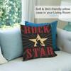 Vintage Rock Music Pillow Case Short Plush Double-sided Print Square Throw Pillow Covers Sofa Home Cushion Decor