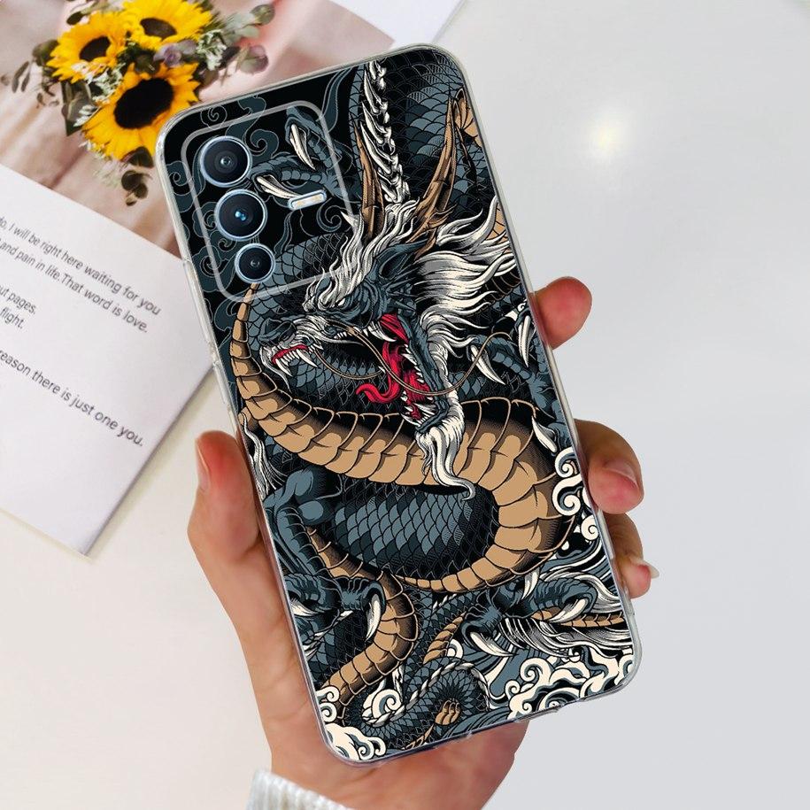 For Vivo V23 Pro V2132 Case For Vivo V23 5G V2130 V2303 Cover Fashion Flower Clear Silicone Phone Case For Vivo V23e V 23 Bumper