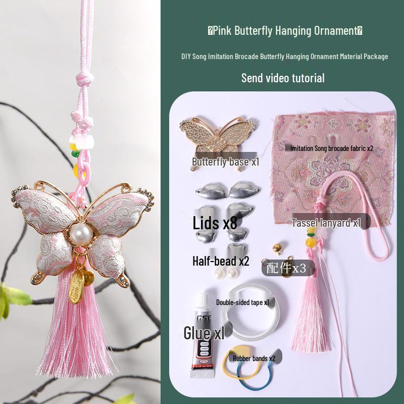 Handmade DIY Car Pendant Kit: Brocade Gourd Hanging Ornament Souvenir