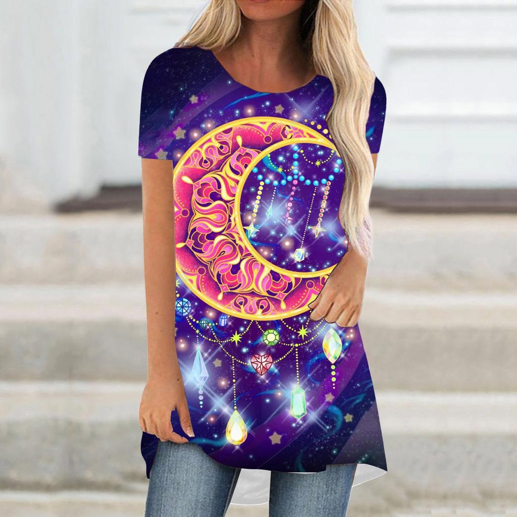 Indian Galaxy Dream Catcher 3D Print T-Shirts Women Streetwear Short Sleeve T Shirt Oversized Tunic Y2K Tops Tees Woman Clothing