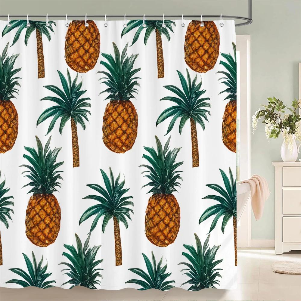 Modern Fresh Fruit lemon Bath Curtain Waterproof Fabric Shower Curtain With 12 Hooks Bathtub Screen for Bathroom Home Decorate