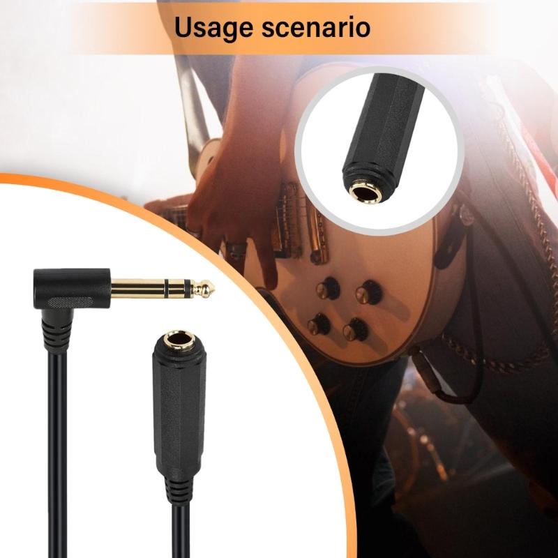 6.5mm to 6.3SP Stereo Extension Cord 2 Channel  Extender For Electric Guitars Amplifiers, Speakers