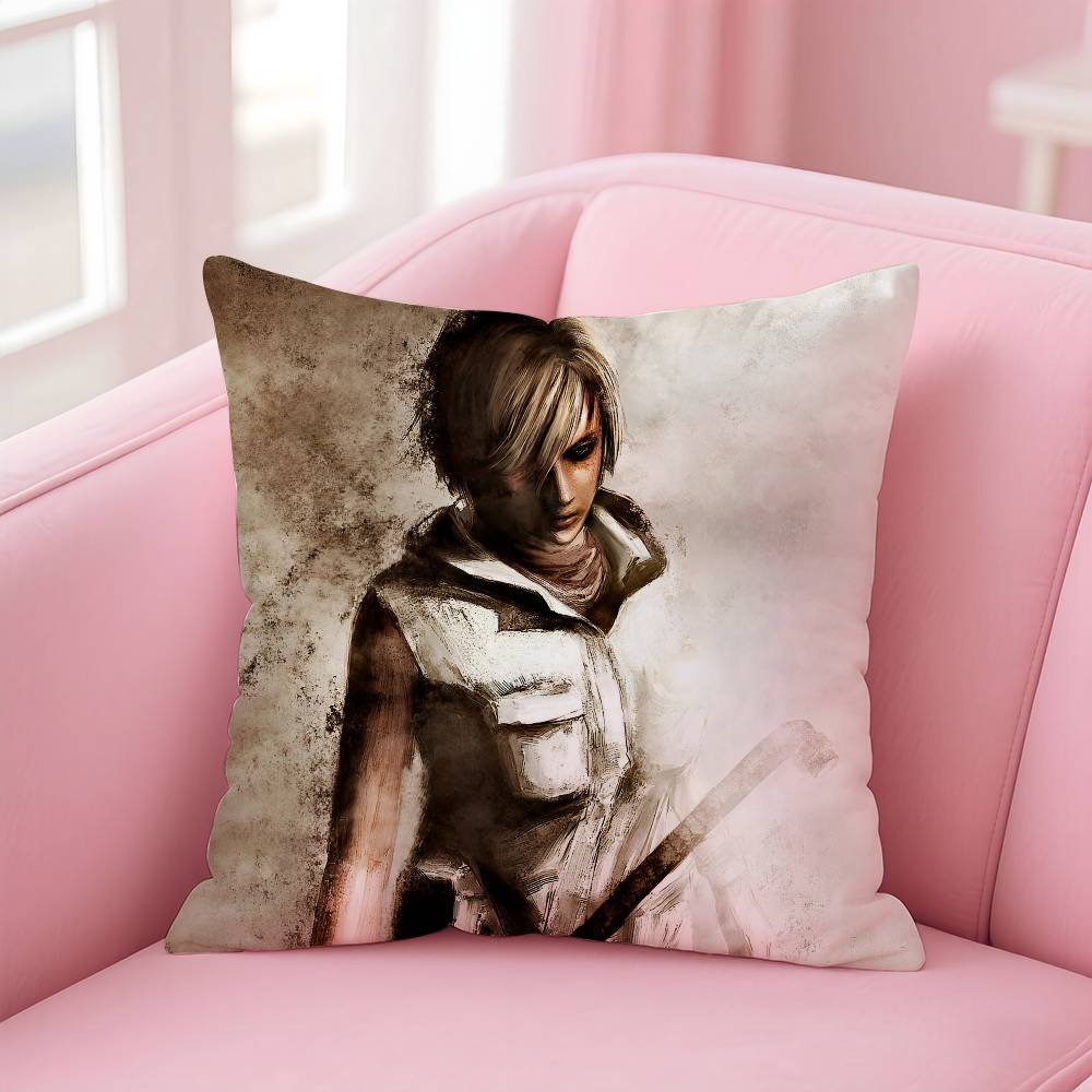 3Horrible Movie S-Silent Hill 3 Pillow Case Anti-dustmite Pillowcase Invisible Zipper Silky Short Plush Sofa Cushion Cover