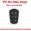 For Cadillac Leather Key Fob Cover Keychain Accessories Fit for Cadillac Escalade Escalade ESV 6 Button Metal Key Case
