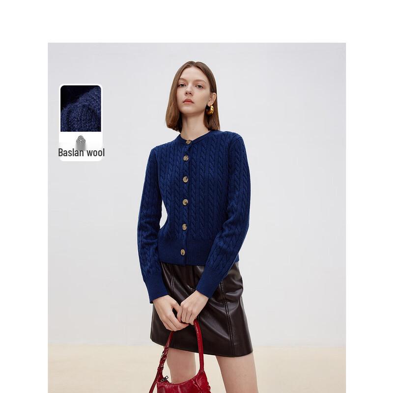 LANGZI Pure Wool French Style Knitted Cardigan