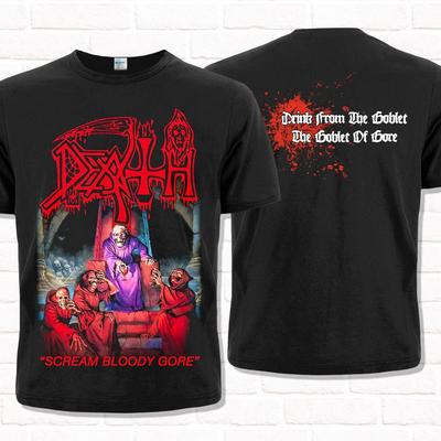 T-shirt noir de la mort Scream Bloody Gore (1987). Death Metal Technique Progressif