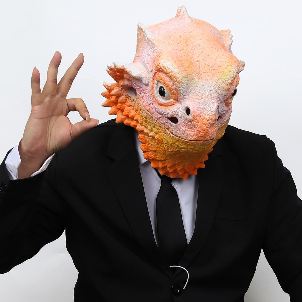 Lizard Mask Cute Animal Headgear Cartoon Anime Latex Headgear Halloween Bar Performance Props