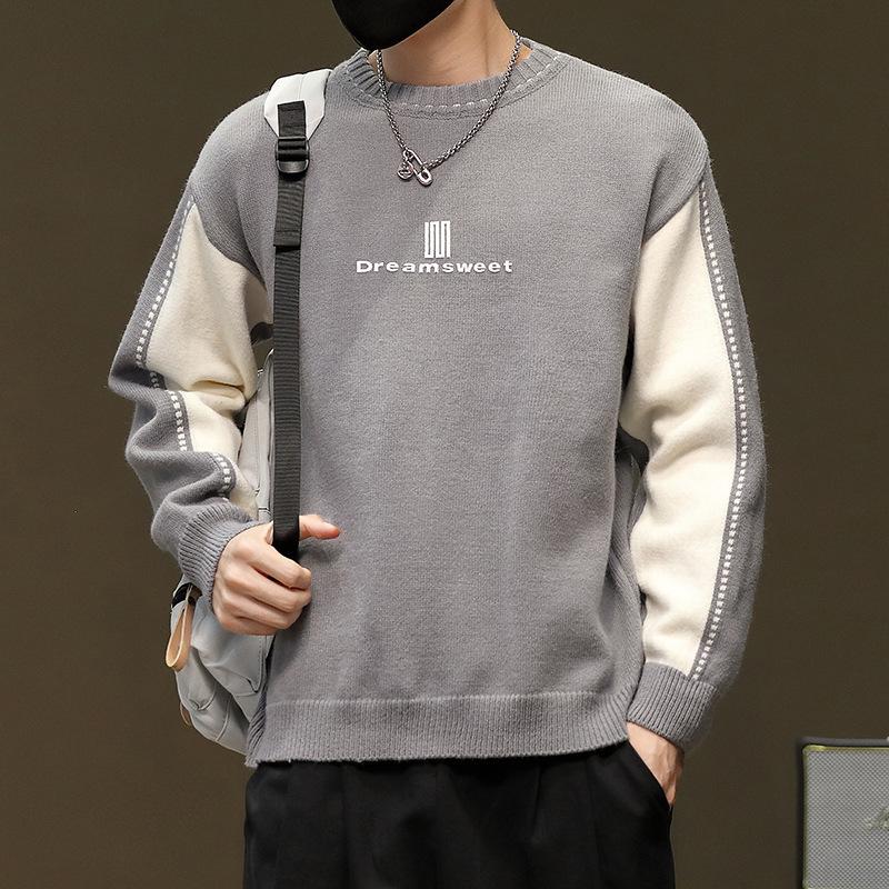 

Hot sale, popular, new casual crew neck sweater in autumn and winter, bottom knitted sweater, large size loose sweater. M сірий колір