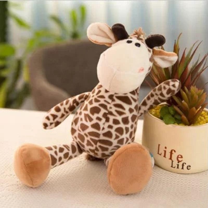 Stuffed Plush Animals Toys Soft Dolls Jungle Lion Elephant Tiger Dog Fox Monkey Deer Children Gift Kawaii Baby Kids Hobbie Toys
