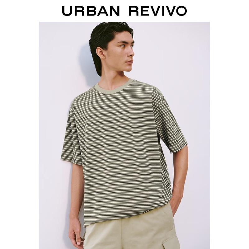 Men s Fashion Color Block Striped Cotton Short Sleeve T-Shirt S