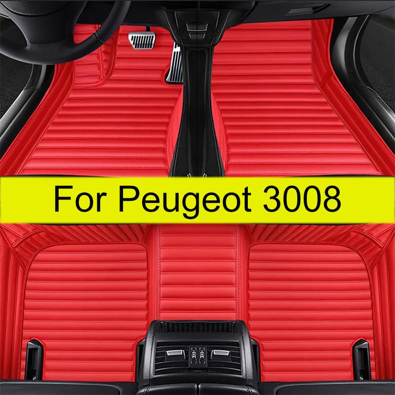 Car Floor Mats For Peugeot 3008 2013 2014 2015 2016 2017 2018 Auto Foot Pads Carpet Cover Interior Accessories