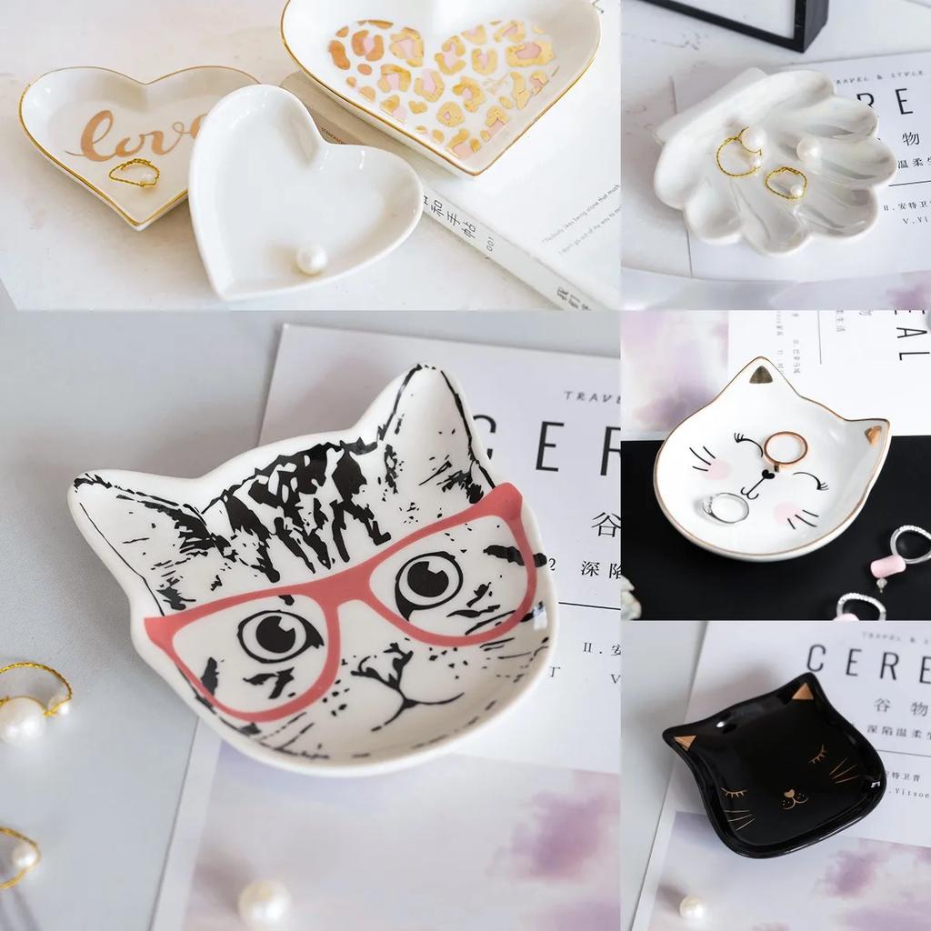 1PC Ceramic Seasoning Dish Cute Cat Soy Sauce Vinegar Dish Dipping Saucer Mustard Plate Japanese Tableware Home Kitchen Supplies