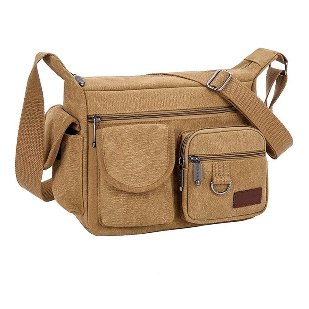 Retro Shoulder Belt Bags Canvas Male Shoulder Bag Business Single-shoulder Bag  Outdoor