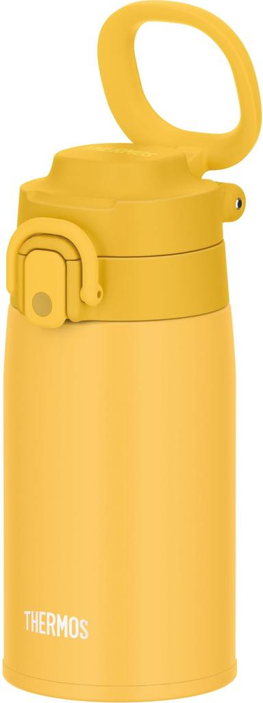 Thermos Water Bottle Vacuum Insulated Mobile Mug with Carry Loop 400ml Yellow Y JOS-400