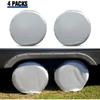 Tire Covers For Rv Wheel Set Of 4 Motorhome Wheel Covers Waterproof Oxford Cotton Tire Protectors Tire Covers Fits 27" To 29" Tire Diameters