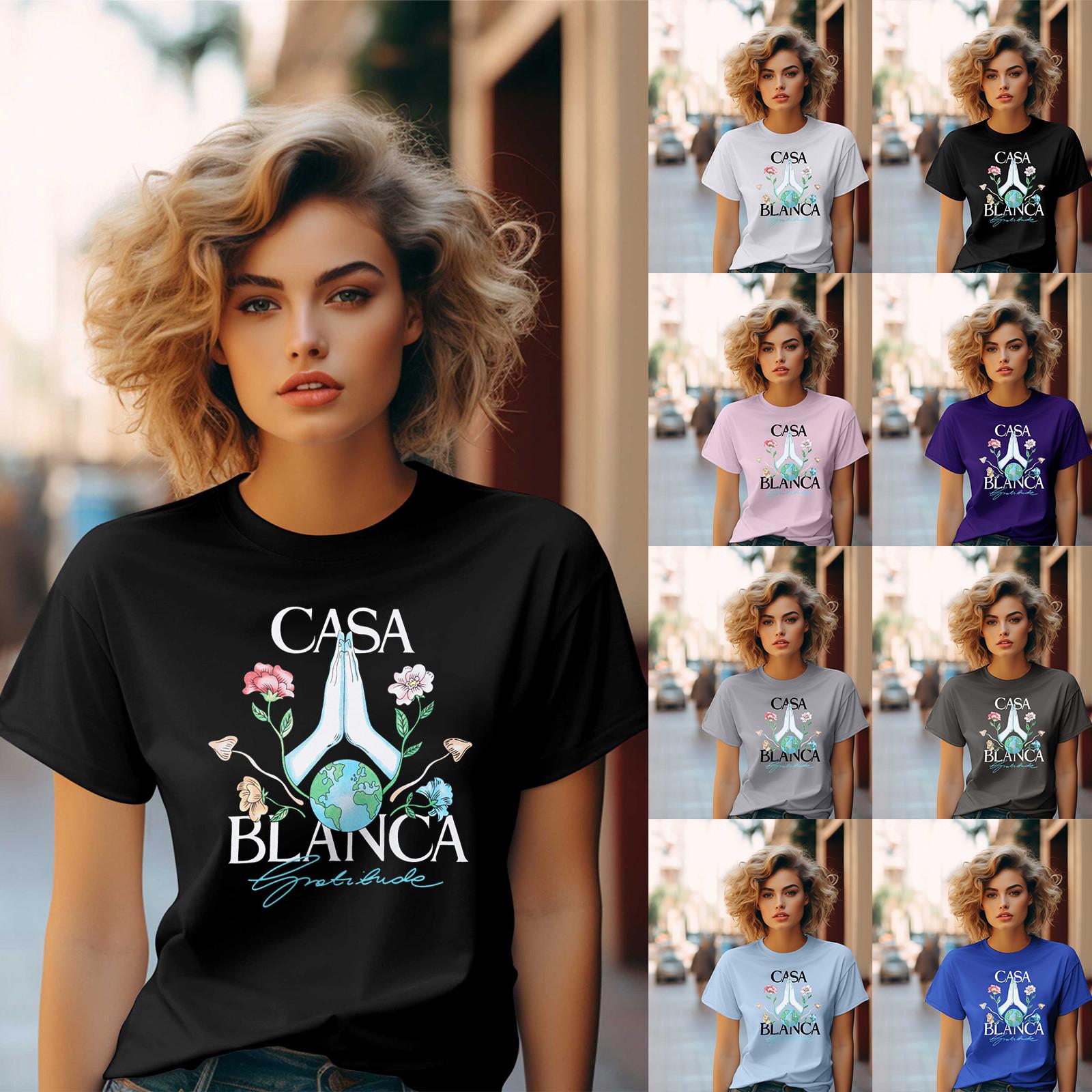 

Футболка унисекс, повседневный свободный топ, удобная вышитая флокированная футболка с круглым вырезом