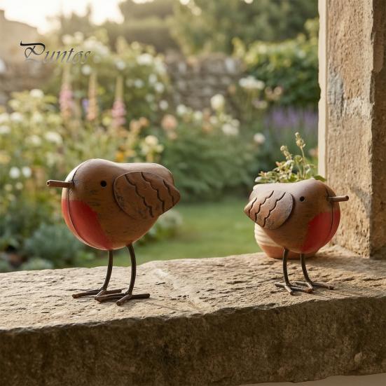 Decorative Bird Sculptures for Bedroom Rustic Metal Birds Decoration, Outdoor Garden Statue Ornaments, Unique Statues Birthday Gifts Distressed