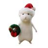 Decor Lovely Pattern Cute Mouse Halloween Mouse Mouse with Xmas Hat Wool Felt Mouse with A Pumpkin