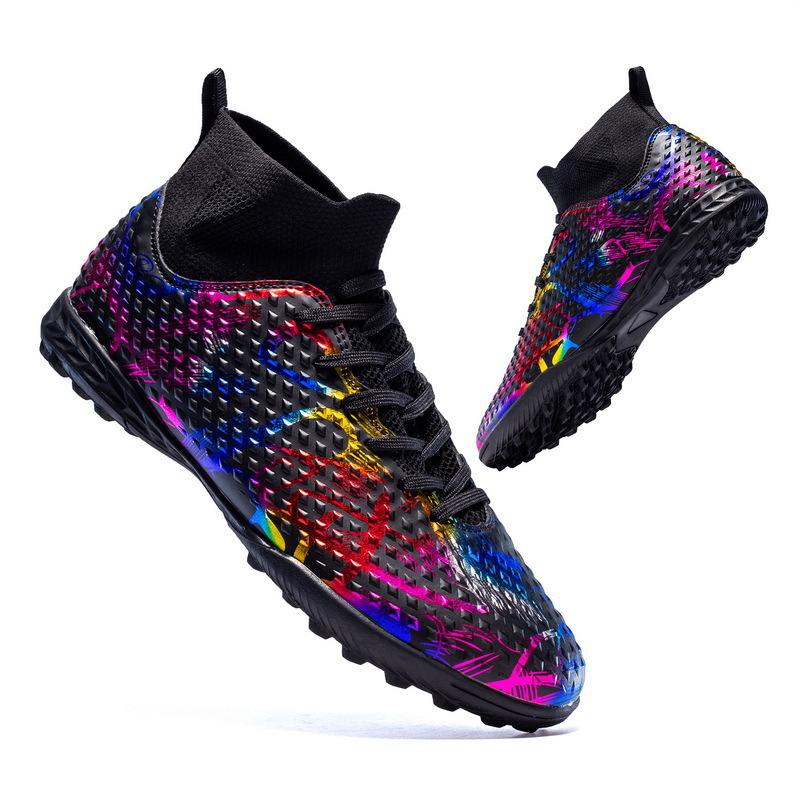 

Кроссовки для мальчиков, вязаные, с длинными сломанными ногтями, новые кроссовки, тренировочные, разноцветные детские ногти, футбольные бутсы, высокие, для подростков 45