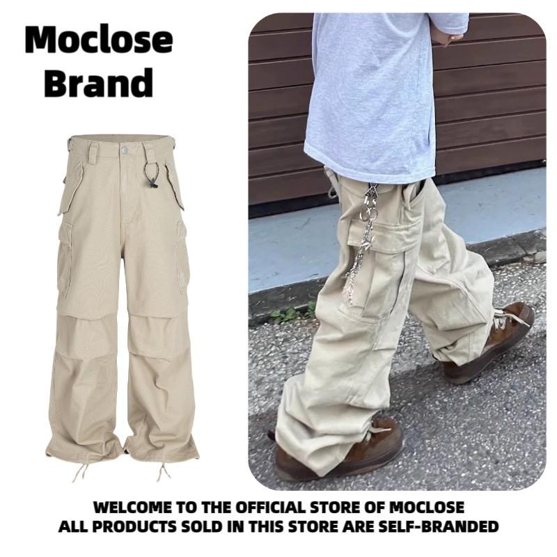 American Vintage Deconstructed Cargo Pants Loose Wide Leg Trousers Men Women