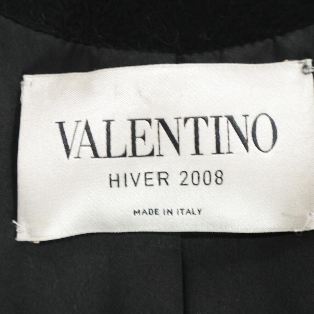 VALENTINO Grey x Black Cashmere 100 Crop Blouson Jacket 6 Black x grayUsed
