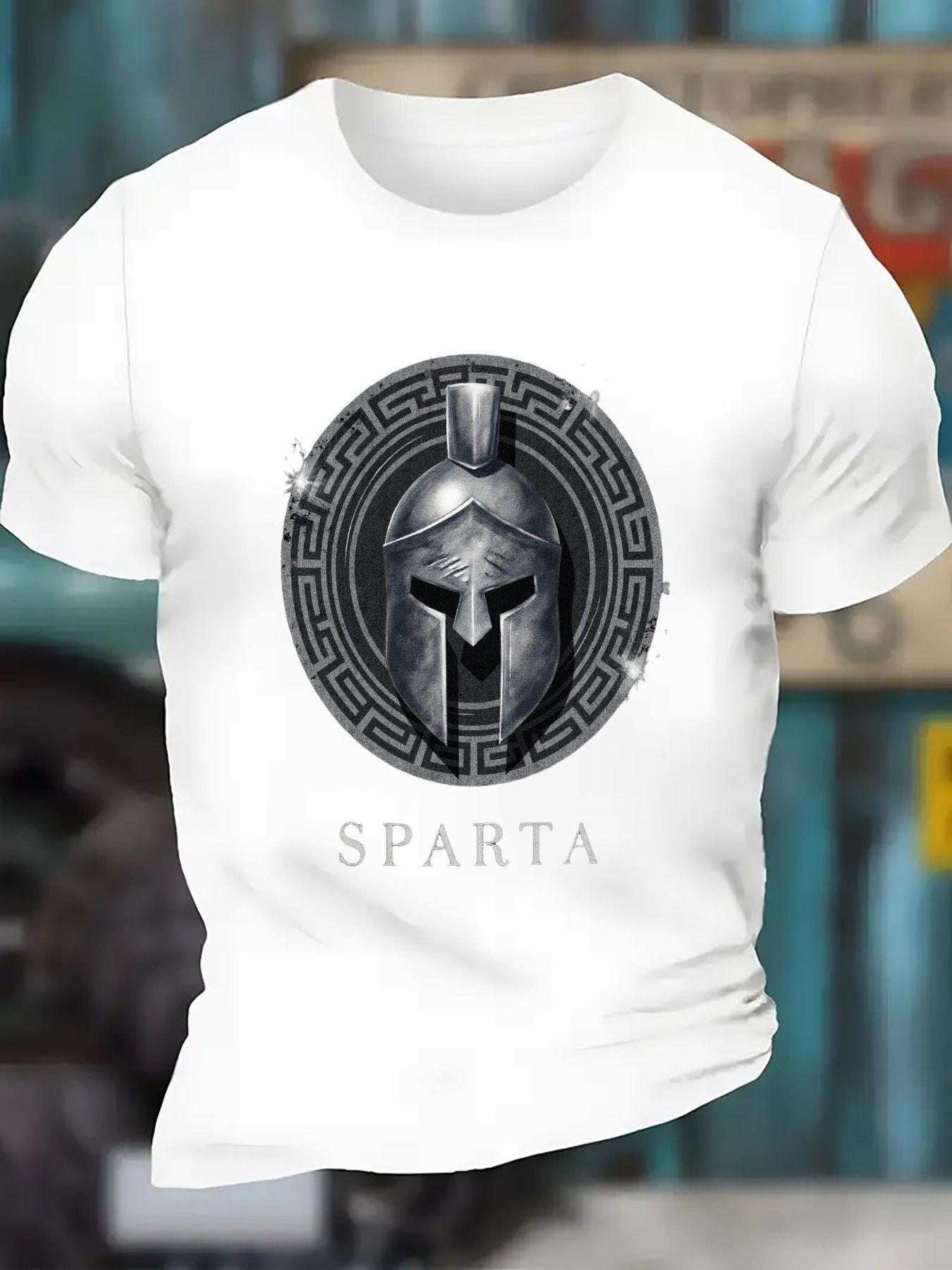Spartan Warrior Helmet Graphic TShirt 100 Cotton ONeck Short Sleeve Summer Casual Unisexs Tshirt Streetwear S