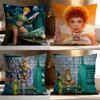 Hot IIce Spiceew Cushion Cover Soft Washable Pillow Case Multi-Scene for Couch Bed Travel Office Use