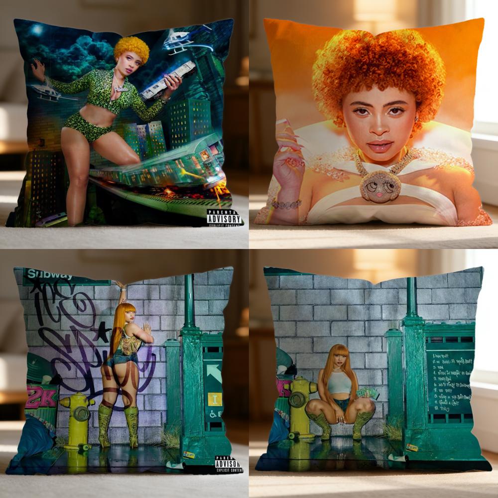 Hot IIce Spiceew Cushion Cover Soft Washable Pillow Case Multi-Scene for Couch Bed Travel Office Use
