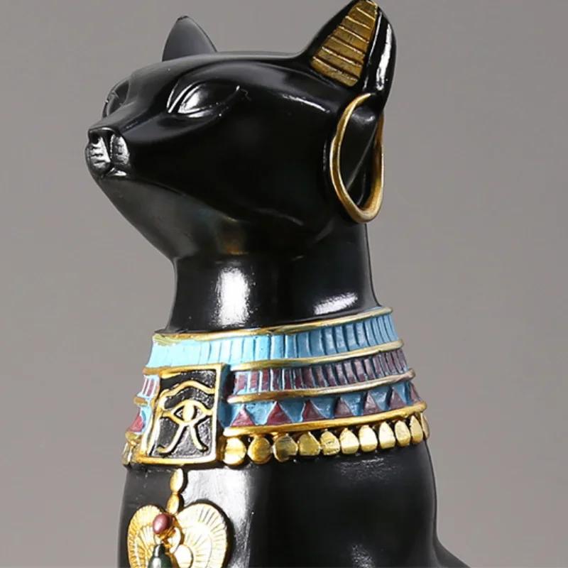 Retro Ägypten Katze Modell Bastet Statue Harz Tier Katze Figuren für Home Zimmer Dekor Innen Zubehör