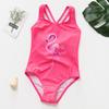 Spot Foreign Trade Girls One-piece Swimsuit Flamingo Print Children's Swimsuit 3~11 Years Old