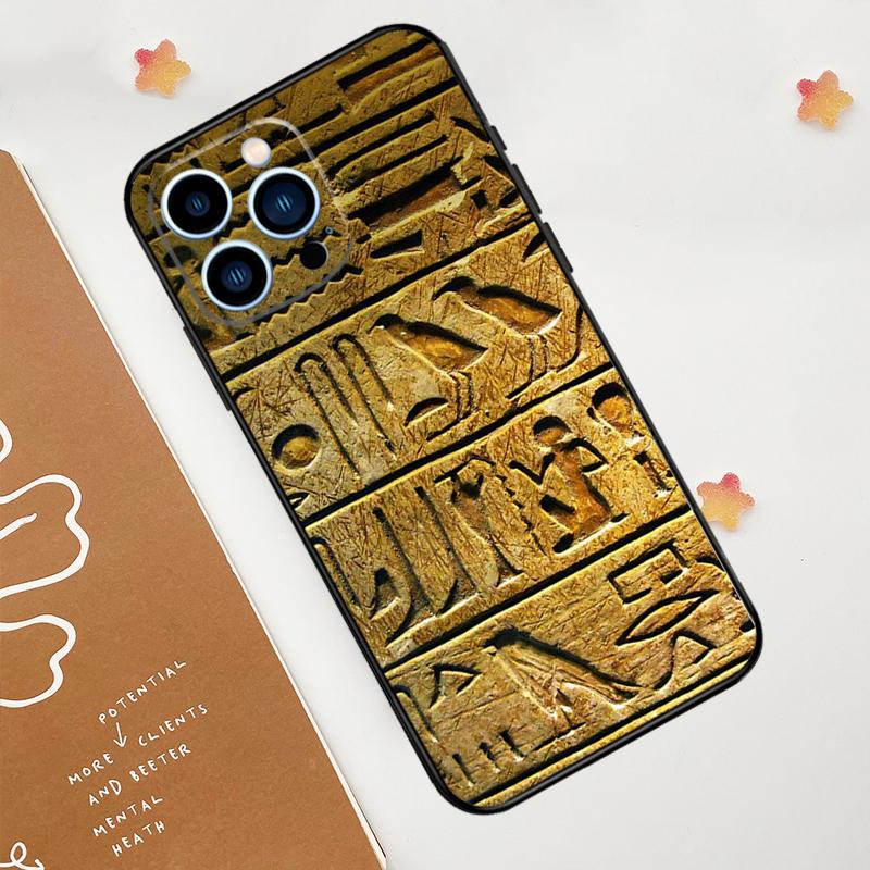 Egyptian Hieroglyphics Phone Case For iPhone 18 17 Pro Max 14 13 12 11 15 16 Pro Max Mini 15 Plus 16e 17 Air Funda