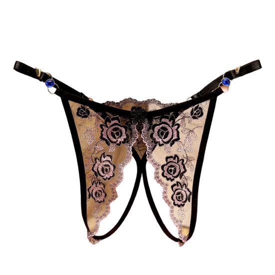 Women Panties Adjustable Strap Stretchy Hollow Out Slutty Thin Open Crotch