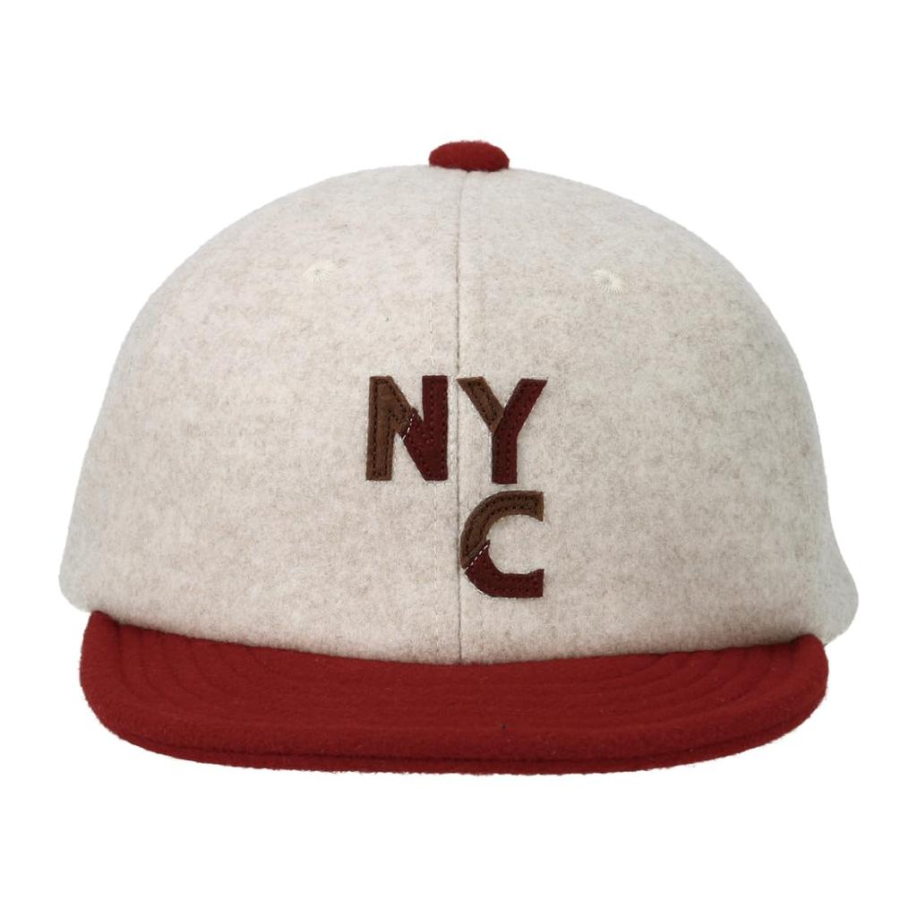 Basiquenti Half Logo Umpire Cap Melton Short Brim New York Washable Antibacterial Deodorizing Quick Dry Unisex Wine Free Size
