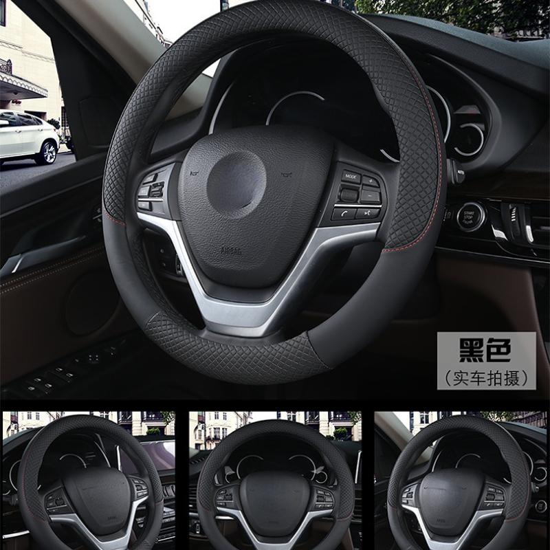 Skinnbilrattdeksel 37CM-38CM Bilstyling Interiørtilbehør Sport Auto Rattdeksler Anti-skli