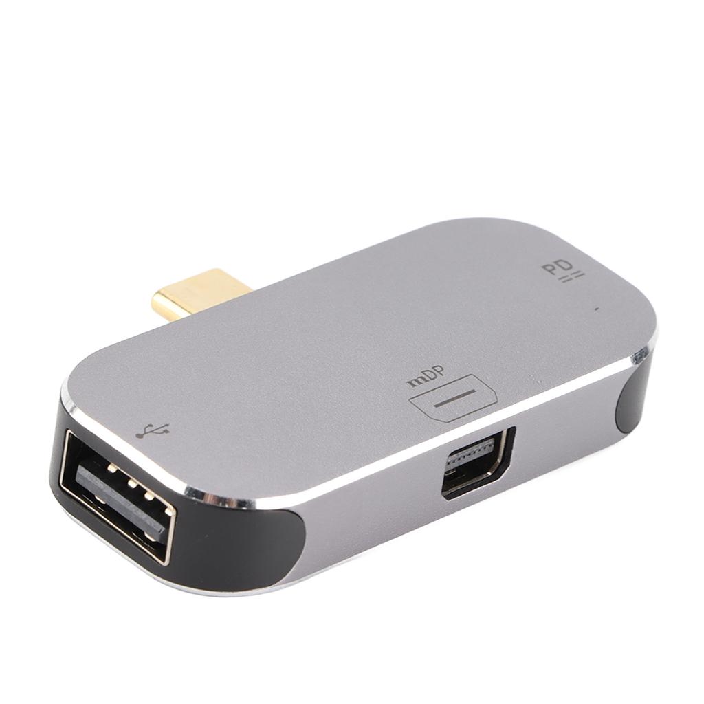 Docking Station 3 in 1 Type C Male to Mini DP USB A Type C Female USB C Dock for Windows for Android for OS X