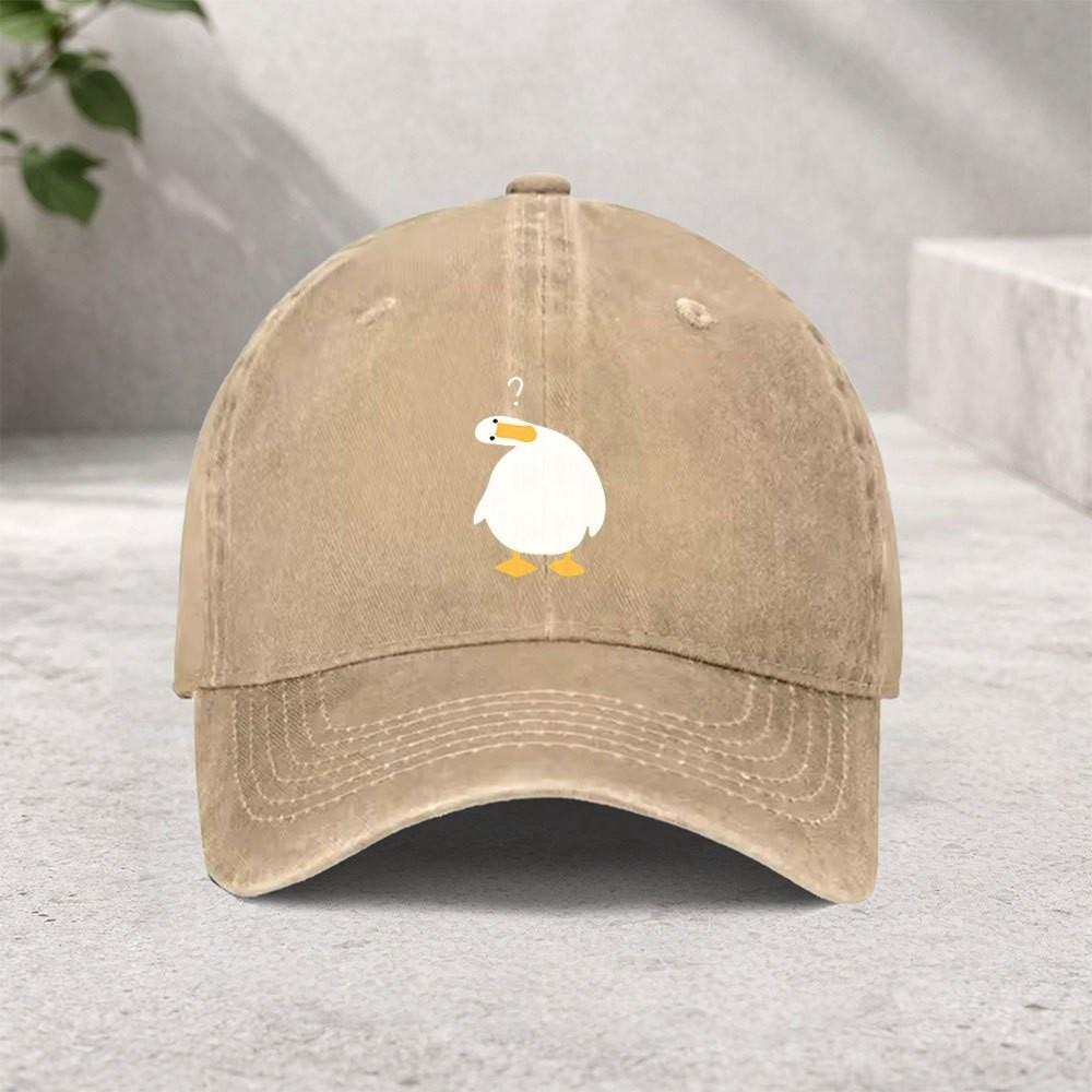 Confused Duck Meme Baseball Cap Washed Denim Casual Adjustable Sun Hat for Unisex