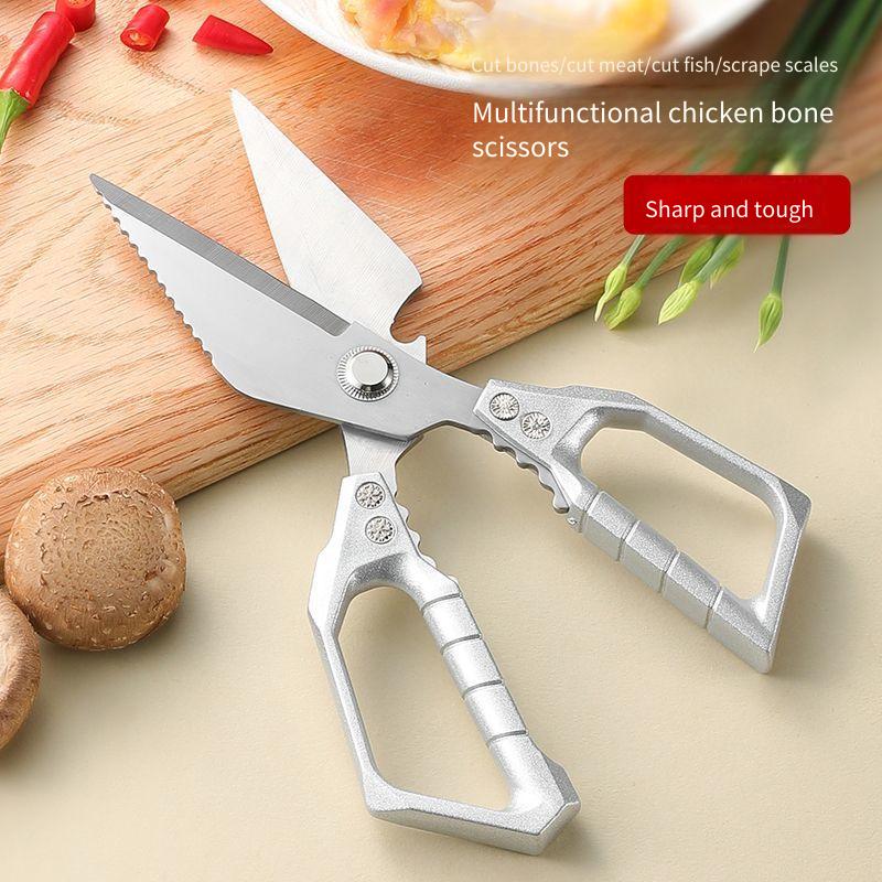 Multifunktionale Küchenschere aus Edelstahl: Verdickter Hühnerknochen