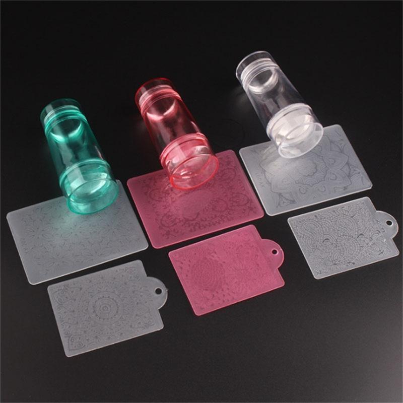 Clear Silicone Nail Stamper Transparent Visible Body French Tip Nails Art Stamping Tools for French Nail Manicure Art