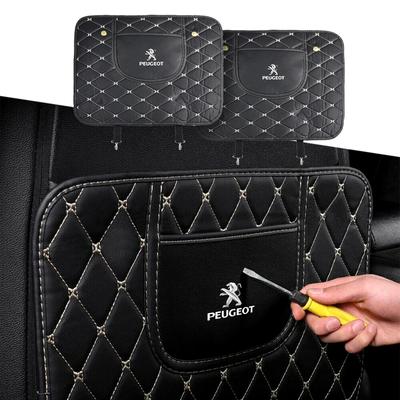 Auto Anti-kick Pad Interieur PU Leer Auto Stoel Rugleuning Beschermers Voor 308 408 508 RCZ 208 3008 2008 206 207 108 406 407 408 206 207 306 307