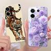 For Xiaomi Poco X6 Pro Case Cover Transparent Cute Cat Fashion Butterfly Funny Painted Casing 2311DRK48G 2311DRK48I