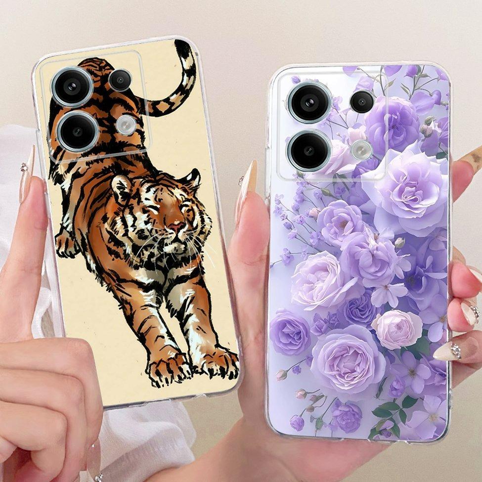 For Xiaomi Poco X6 Pro Case Cover Transparent Cute Cat Fashion Butterfly Funny Painted Casing 2311DRK48G 2311DRK48I