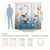 1pc Autumn Crane Landscape Shower Curtain Bathroom Decor Polyester Fabric with 12 Hooks, 70.8x70.8 Inches