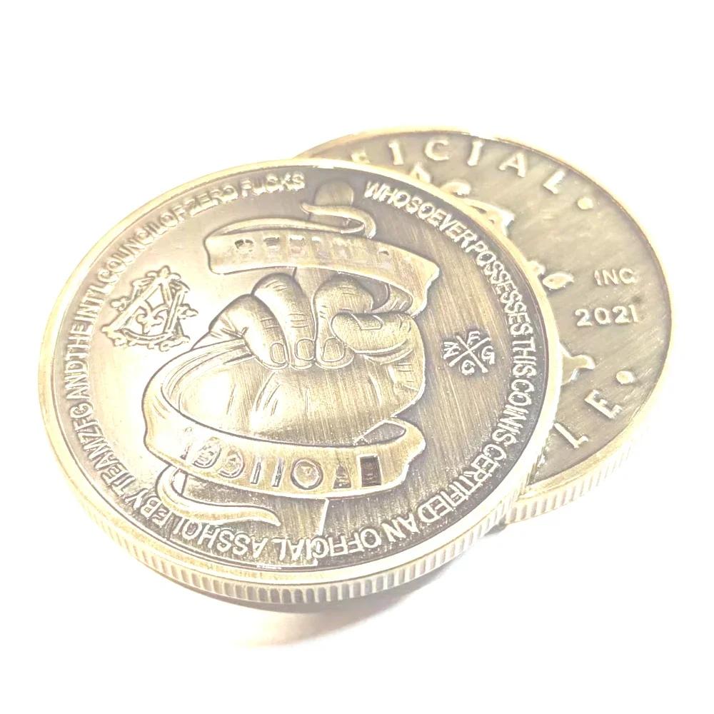 

1 европейская и американская поддельная ретро-монета в виде среднего пальца, подарочная коллекционная памятная монета.