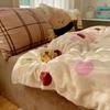 Double-Sided Thickened Milk Fleece Bed Four-Piece Coral Fleece Quilt Cover Fleece Sheet Three-Piece Bedding
