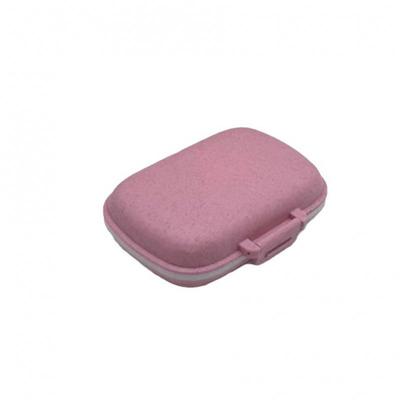 Wasserdichter Pillenorganisator mit 8 Fächern aus Weizenstroh: Feuchtigkeitsbeständiger 7-Tage-Wochenaufbewahrungskoffer