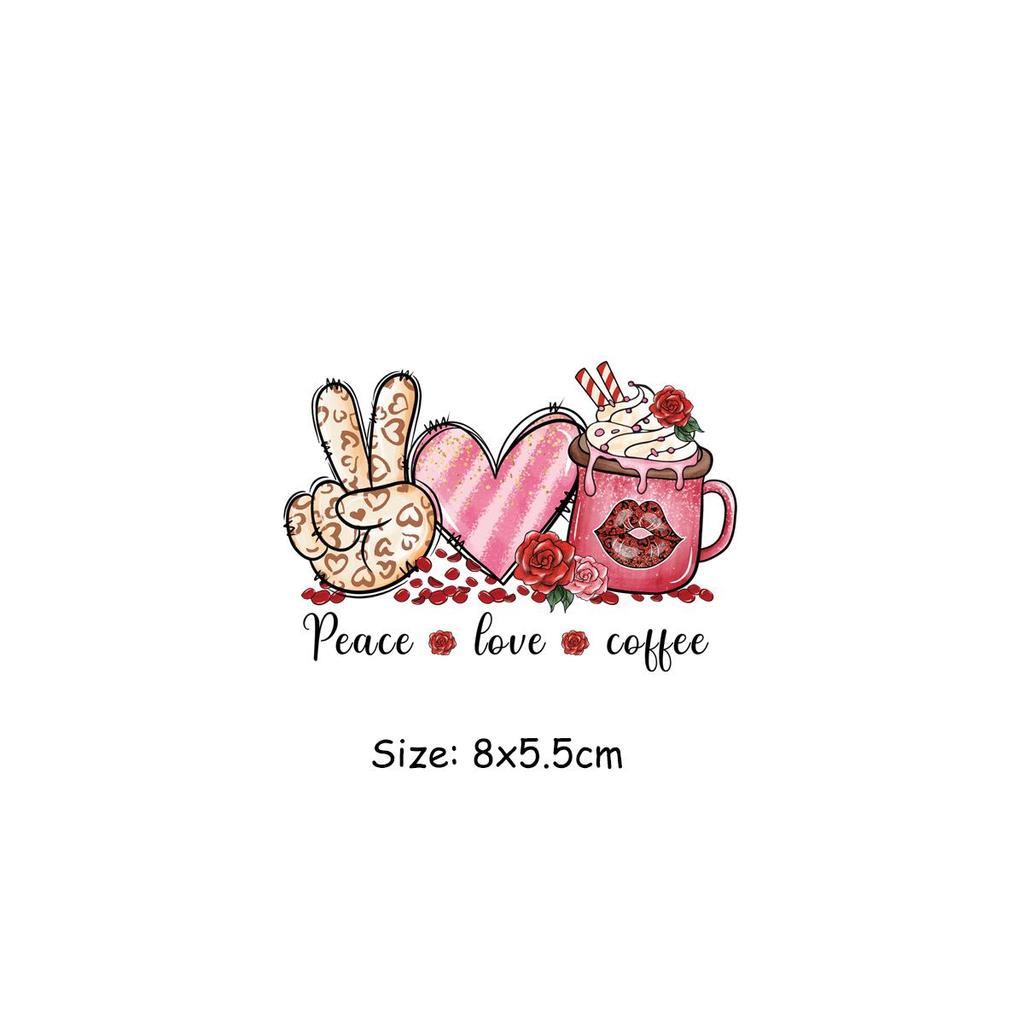 Happy Valentine'Day Patches auf Kleidung Wärmeübertragung Aufkleber Dekoration für Liebhaber Kleidung DIY Streifen Aufkleber Mädchen Junge