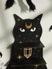 1/2/3-stufiges schwarzes Katzen-Wandregal Holz-Mondphasen schwebende Wandregale Kristallstein-Ausstellungsständer Leiste Hexen-Zimmerdekoration
