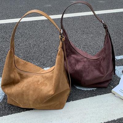 Veelzijdige Dames Suede Draagtas & Schoudertas met Grote Capaciteit