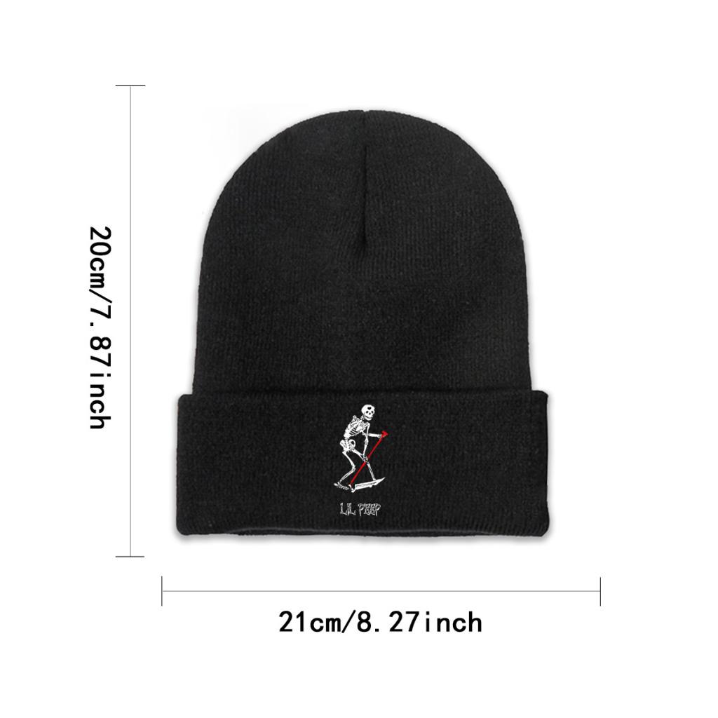 Lil Peep Skeleton Crybaby Best Seller Knitted Caps for Women Unisex Skullies Beanies Winter Hats Polyester  Casual Caps