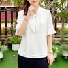 ZANZEA Women Elegant Round Neck Solid Color Loose Half Sleeve Blouse